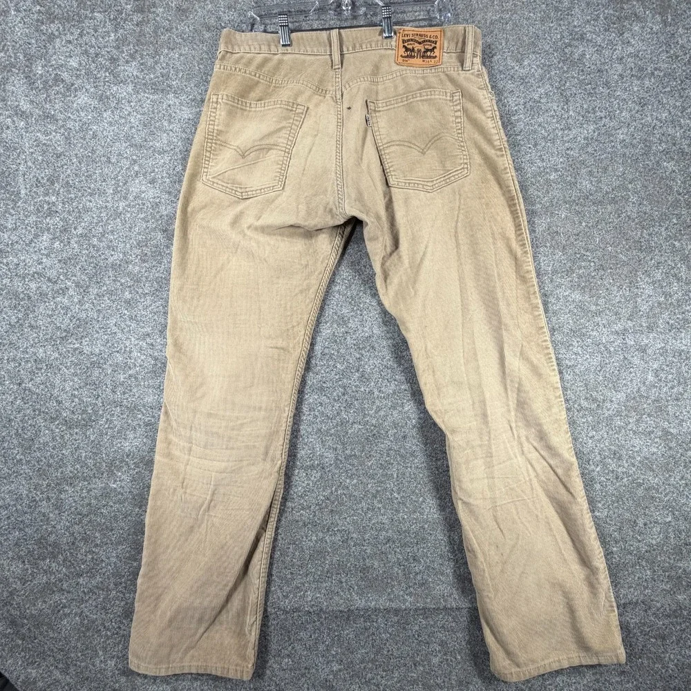 Levi's 514 Corduroy Pants Mens 36x32 Brown Cotton Mid Rise Outdoor Straight Leg